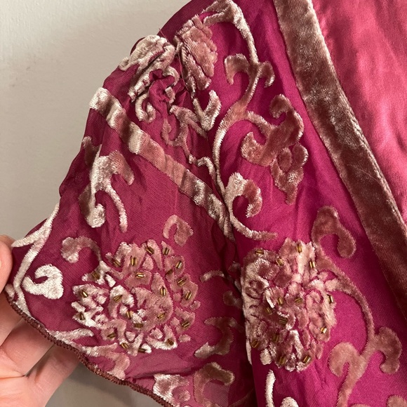 NWT Hale Bob pink dress with velvet and beaded details size small - Picture 5 of 16